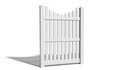 6' Tall x 4' Wide Single Swing Vinyl Gate For Vinyl Fences (AFC-013) - White