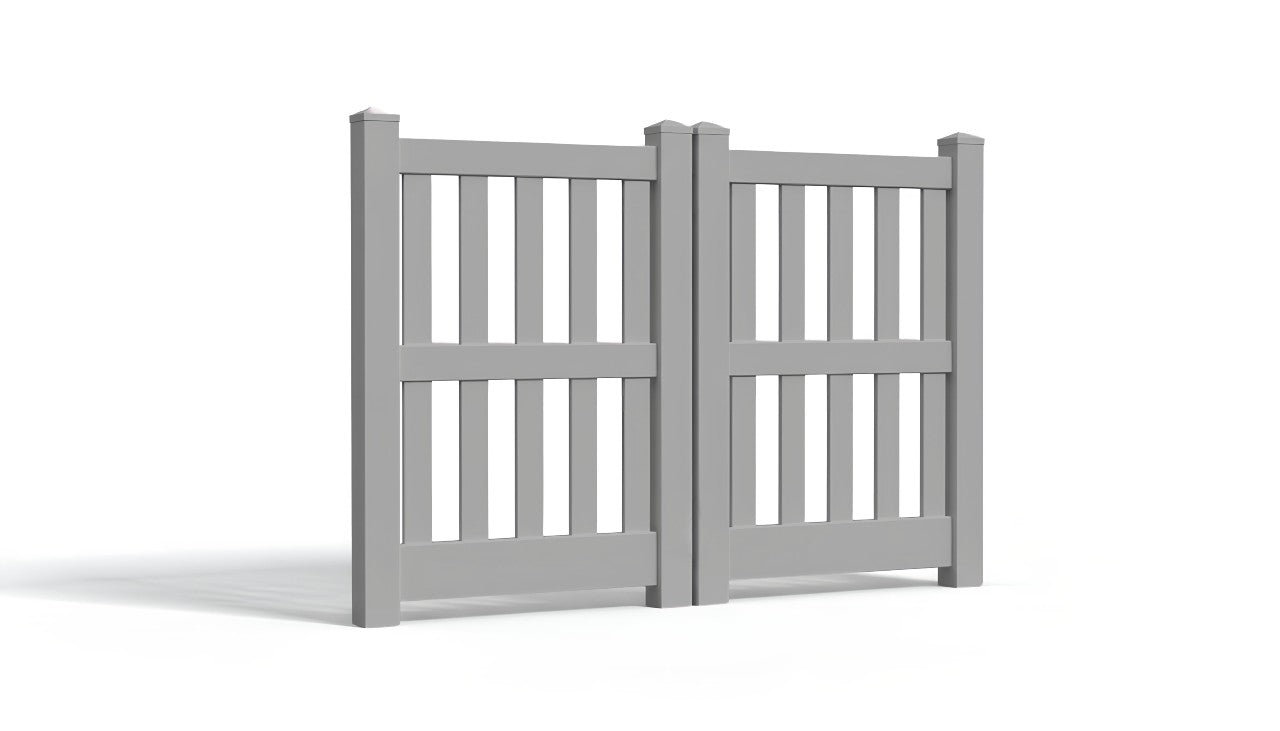 5' Tall x 6' Wide Double Drive Swing Vinyl Gate For Vinyl Fences (AFC-014)