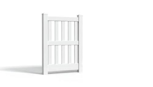 5' Tall x 3' Wide Single Swing Vinyl Gate For Vinyl Fences (AFC-014) - White