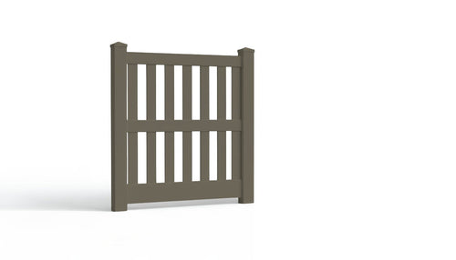 5' Tall x 4' Wide Single Swing Vinyl Gate For Vinyl Fences (AFC-014) - Dark Gray