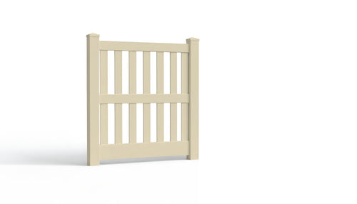 5' Tall x 4' Wide Single Swing Vinyl Gate For Vinyl Fences (AFC-014) - Tan
