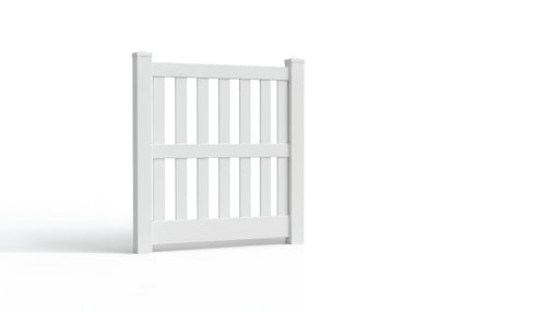 5' Tall x 4' Wide Single Swing Vinyl Gate For Vinyl Fences (AFC-014) - White