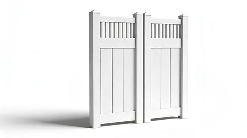 6' Tall x 6' Wide Double Drive Swing Vinyl Gate For Vinyl Fences (AFC-018) - White