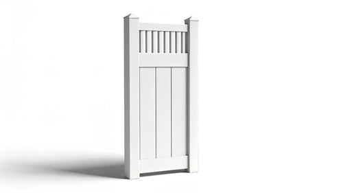 6' Tall x 3' Wide Single Swing Vinyl Gate For Vinyl Fences (AFC-018) - White
