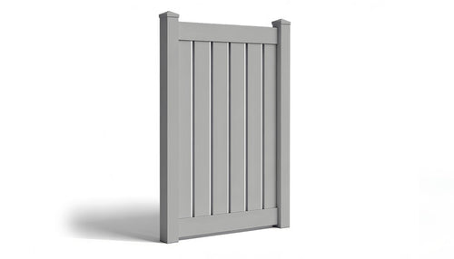 6' Tall x 4' Wide Single Swing Vinyl Gate For Vinyl Fences (AFC-030) - Light Gray