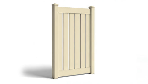 6' Tall x 4' Wide Single Swing Vinyl Gate For Vinyl Fences (AFC-030) - Tan