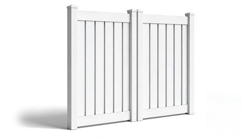 6' Tall x 8' Wide Double Drive Swing Vinyl Gate For Vinyl Fences (AFC-030) - White