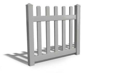 4' Tall x 4' Wide Single Swing Vinyl Gate For Vinyl Fences (AFC-15) - Light Gray