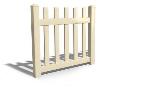 4' Tall x 4' Wide Single Swing Vinyl Gate For Vinyl Fences (AFC-15) - Tan