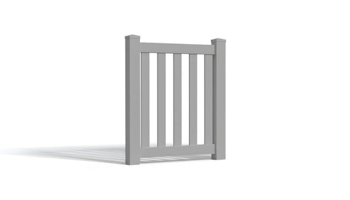 3' Tall x 3' Wide Single Swing Vinyl Gate For Vinyl Fences (AFC-16) - Light Gray
