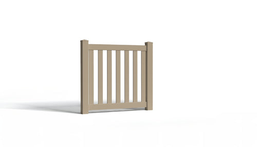 3' Tall x 4' Wide Single Swing Vinyl Gate For Vinyl Fences (AFC-16) - Adobe