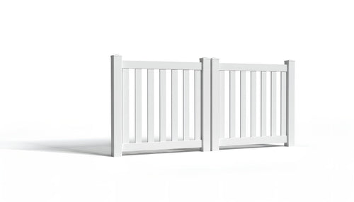 3' Tall x 8' Wide Double Drive Swing Vinyl Gate For Closed Picket Vinyl Fences (AFC-16) - White