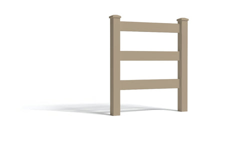 5' Tall x 3' Wide Single Swing Vinyl Gate For Vinyl Fences (AFC-19A) - Adobe