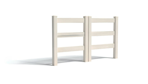 5' Tall x 6' Wide Double Drive Swing Vinyl Gate For Ranch Rail Vinyl Fences (AFC-19A) - Aspen Latte
