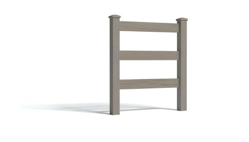 5' Tall x 3' Wide Single Swing Vinyl Gate For Vinyl Fences (AFC-19A) - Chai Gray