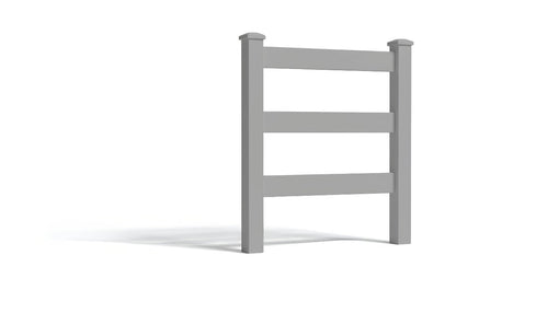 5' Tall x 3' Wide Single Swing Vinyl Gate For Vinyl Fences (AFC-19A) - Light Gray