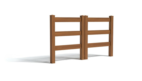 5' Tall x 6' Wide Double Drive Swing Vinyl Gate For Ranch Rail Vinyl Fences (AFC-19A) - Mocha Walnut