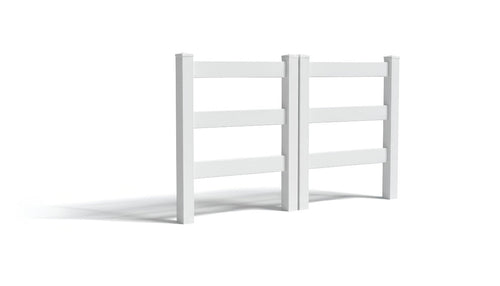 5' Tall x 6' Wide Double Drive Swing Vinyl Gate For Ranch Rail Vinyl Fences (AFC-19A) - White