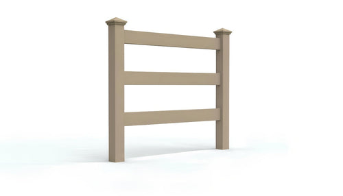 5' Tall x 4' Wide Single Swing Vinyl Gate For Vinyl Fences (AFC-19A) - Adobe