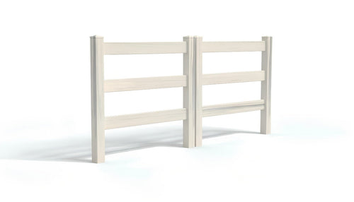 5' Tall x 8' Wide Double Drive Swing Vinyl Gate For Vinyl Ranch Rail Fences (AFC-19A) - Aspen Latte