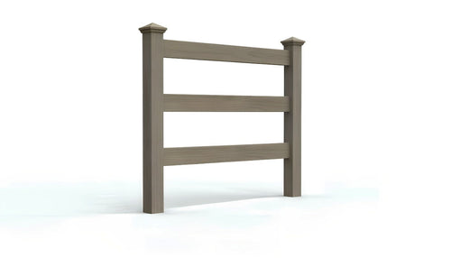 5' Tall x 4' Wide Single Swing Vinyl Gate For Vinyl Fences (AFC-19A) - Chai Gray