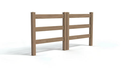 5' Tall x 8' Wide Double Drive Swing Vinyl Gate For Vinyl Ranch Rail Fences (AFC-19A) - Green Teak