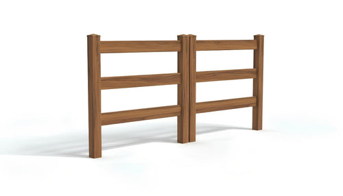 5' Tall x 8' Wide Double Drive Swing Vinyl Gate For Vinyl Ranch Rail Fences (AFC-19A) - Mocha Walnut