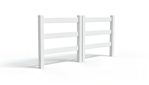 5' Tall x 8' Wide Double Drive Swing Vinyl Gate For Vinyl Ranch Rail Fences (AFC-19A) - White