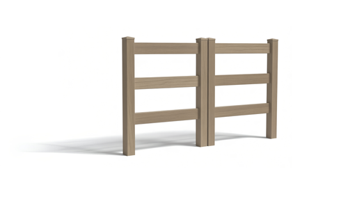 5' Tall x 6' Wide Double Drive Swing Vinyl Gate For Ranch Rail Vinyl Fences (AFC-19A) - Green Teak