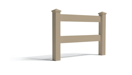 3' Tall x 3' Wide Single Swing Vinyl Gate For Vinyl Fences (AFC-302) - Adobe