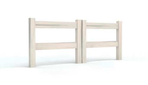 3' Tall x 6' Wide Double Drive Swing Vinyl Gate For Ranch Rail Vinyl Fences (AFC-302) - Aspen Latte