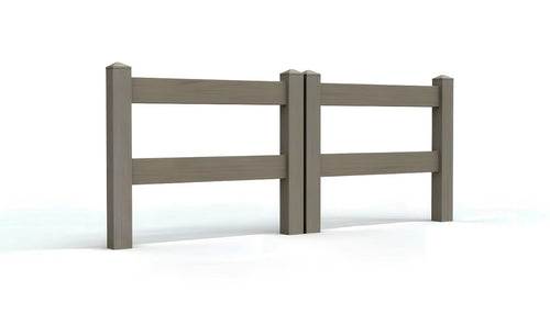 3' Tall x 6' Wide Double Drive Swing Vinyl Gate For Ranch Rail Vinyl Fences (AFC-302) - Chai Gray