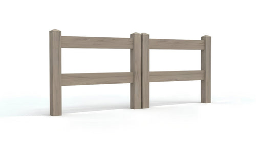 3' Tall x 6' Wide Double Drive Swing Vinyl Gate For Ranch Rail Vinyl Fences (AFC-302) - Green Teak
