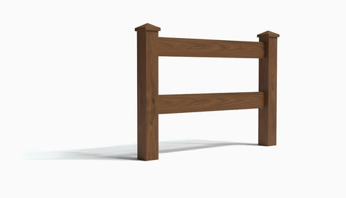 3' Tall x 3' Wide Single Swing Vinyl Gate For Vinyl Fences (AFC-302) - Mocha Walnut