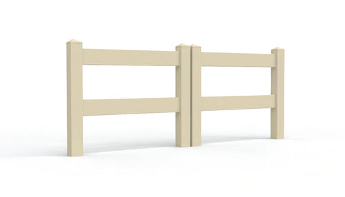 3' Tall x 6' Wide Double Drive Swing Vinyl Gate For Ranch Rail Vinyl Fences (AFC-302) - Tan