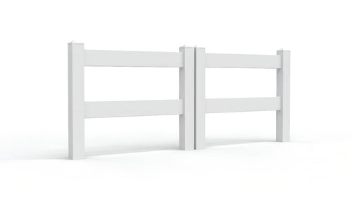 3' Tall x 6' Wide Double Drive Swing Vinyl Gate For Ranch Rail Vinyl Fences (AFC-302) - White