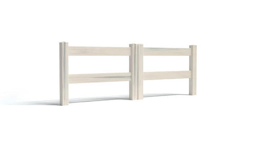 3' Tall x 8' Wide Double Drive Swing Vinyl Gate For Ranch Rail Vinyl Fences (AFC-302) - Aspen Latte