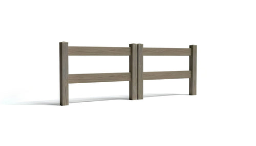 3' Tall x 8' Wide Double Drive Swing Vinyl Gate For Ranch Rail Vinyl Fences (AFC-302) - Chai Gray