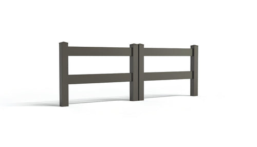 3' Tall x 8' Wide Double Drive Swing Vinyl Gate For Ranch Rail Vinyl Fences (AFC-302) - Dark Gray