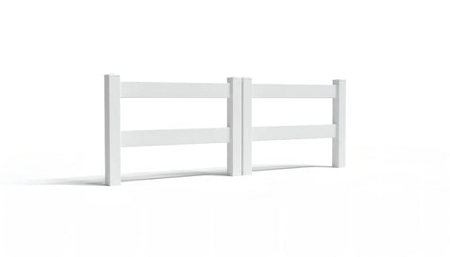 3' Tall x 8' Wide Double Drive Swing Vinyl Gate For Ranch Rail Vinyl Fences (AFC-302) - White
