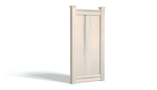 6' Tall x 3' Wide Single Swing Vinyl Gate For Vinyl Fences (AFC-373) - Aspen Latte