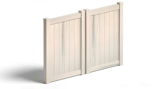6' Tall x 8' Wide Double Drive Swing Vinyl Gate For Vinyl Fences (AFC-373) - Aspen Latte
