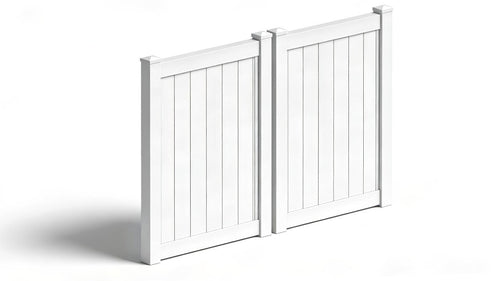 6' Tall x 8' Wide Double Drive Swing Vinyl Gate For Vinyl Fences (AFC-373) - White