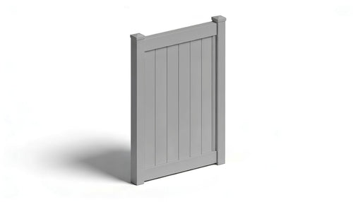 6' Tall x 4' Wide Single Swing Vinyl Gate For Vinyl Fences (AFC-373) - Light Gray