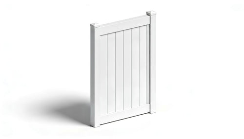 6' Tall x 4' Wide Single Swing Vinyl Gate For Vinyl Fences (AFC-373) - White