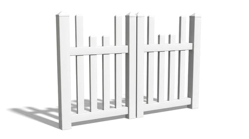 4' Tall x 6' Wide Double Drive Swing Vinyl Gate For Vinyl Fences (AFC-97) - White
