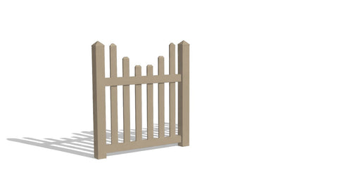 4' Tall x 4' Wide Single Swing Vinyl Gate For Vinyl Fences (AFC-97) - Adobe