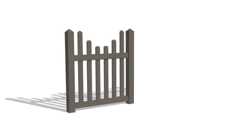 4' Tall x 4' Wide Single Swing Vinyl Gate For Vinyl Fences (AFC-97) - Dark Gray