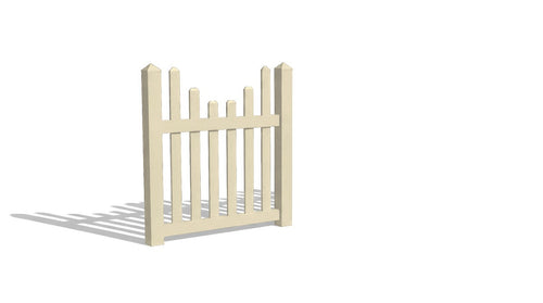 4' Tall x 4' Wide Single Swing Vinyl Gate For Vinyl Fences (AFC-97) - Tan