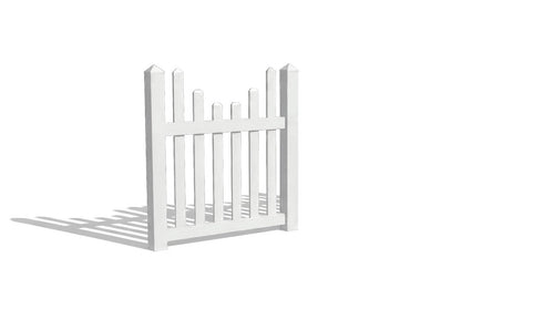 4' Tall x 4' Wide Single Swing Vinyl Gate For Vinyl Fences (AFC-97) - White